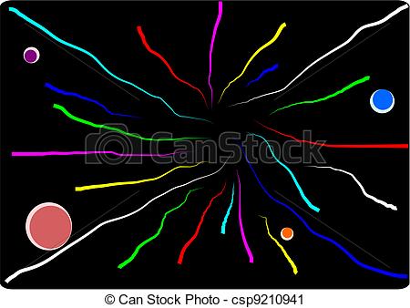 Abstract Image That Has Jagged Colored Lines Leading To A Black Hole    