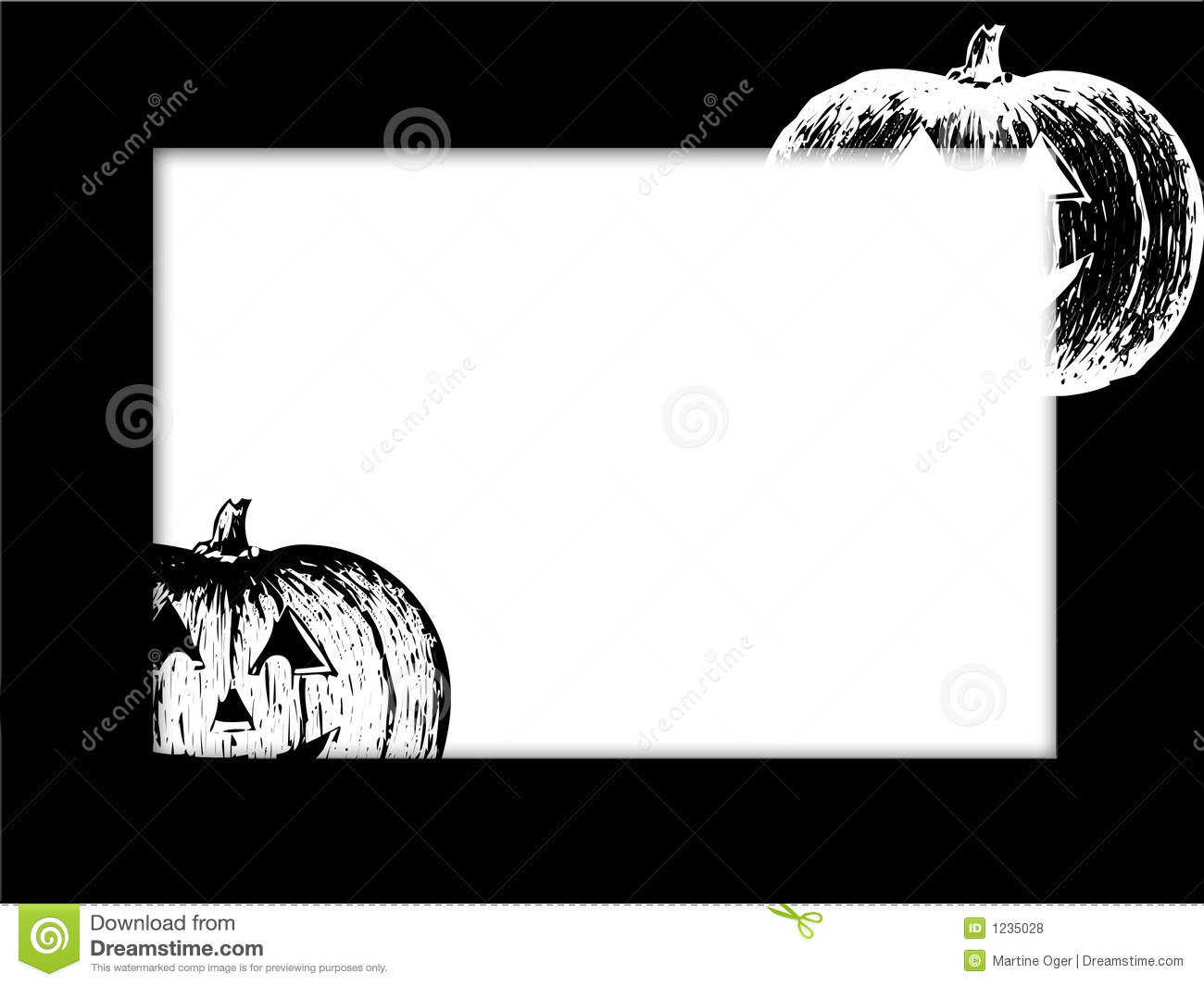 Black And White Pumpkin On Black Frame
