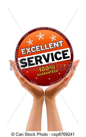 Clipart Of Excellent Service   Hands Holding A Excellent Service Icon