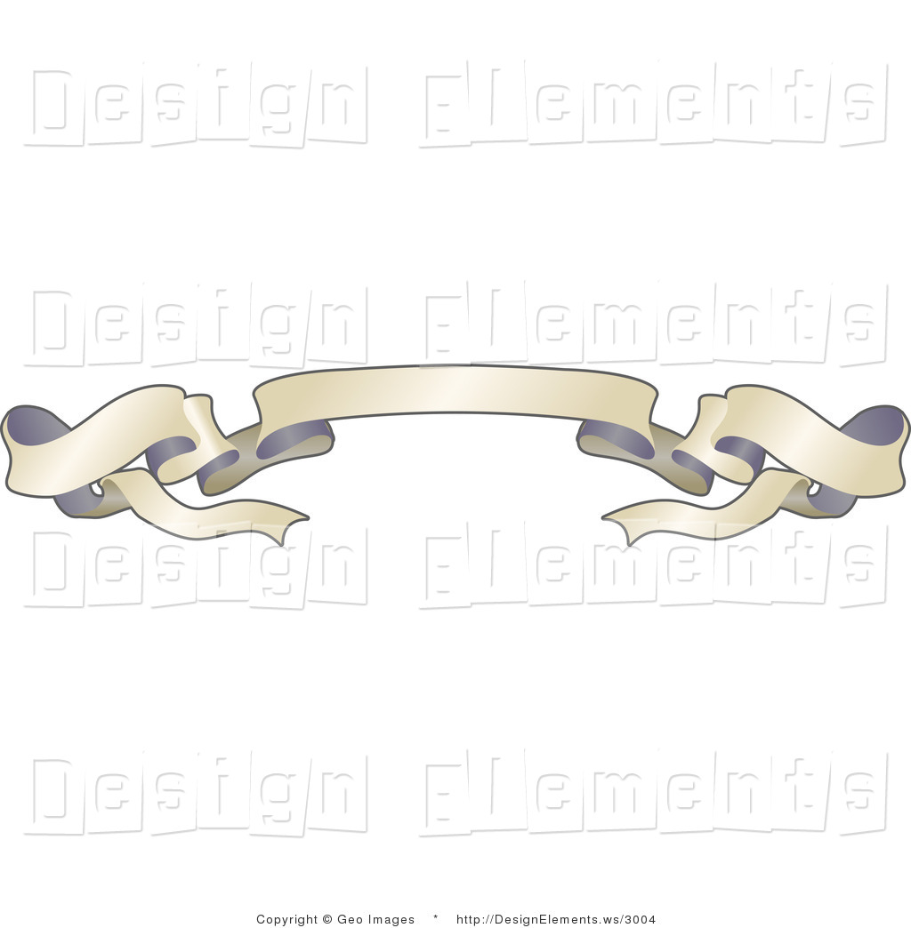 Design Element Clipart Of A Blank Ribbon Banner On A White Background