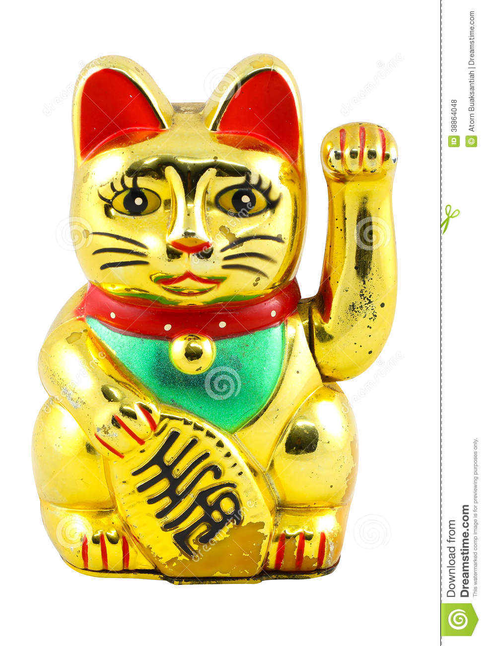 Gold Maneki Neko Japan Lucky Cat Stock Photo   Image  38864048