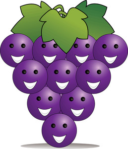 Grapes Clipart Image   Bunch Of Cartoon Character Grapes With Smiling