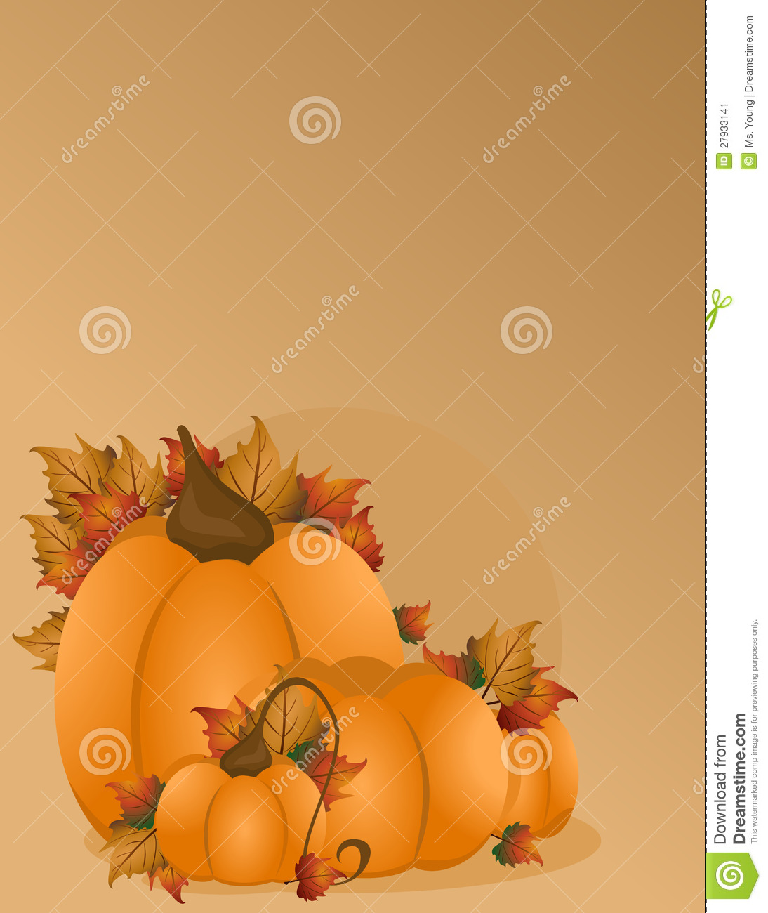 Illustration Of A Fall Background With Pumpkins