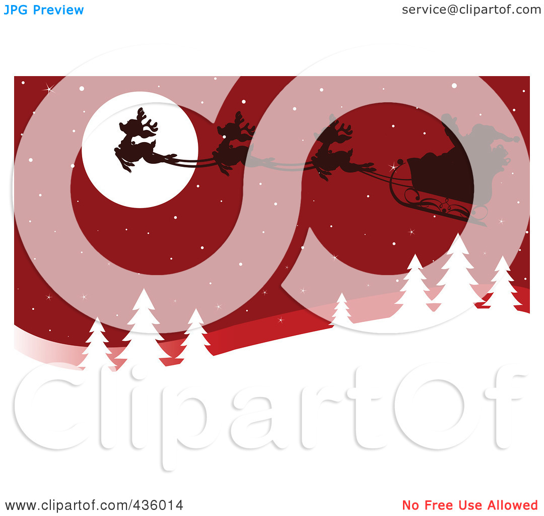 Royalty Free  Rf  Clipart Illustration Of Santa S Sleigh And Magic