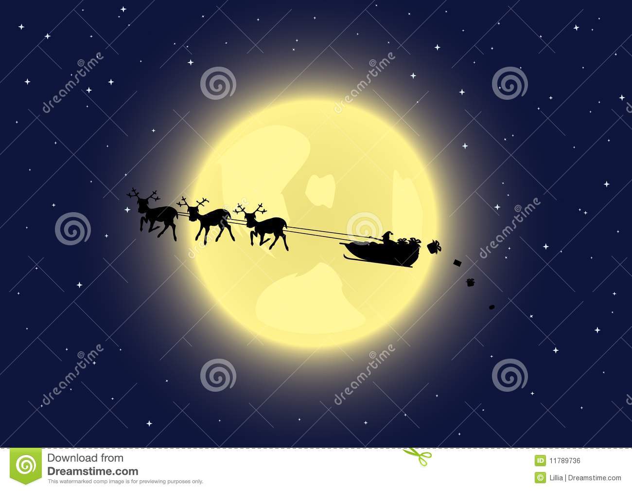 Santa S Sleigh In The Sky Royalty Free Stock Image   Image  11789736
