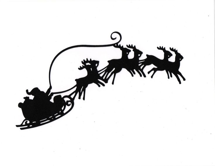Santa Sleigh Reindeer  Silhouette The Christmas Crafts Santa    