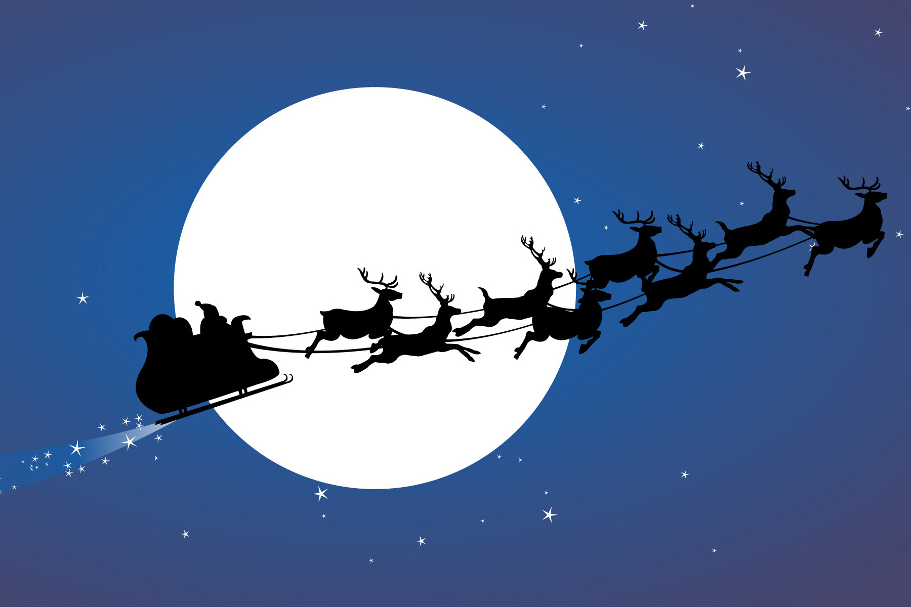 Santa Sleigh Silhouette Photos Of Best Christmas Theme Wallpaper For    