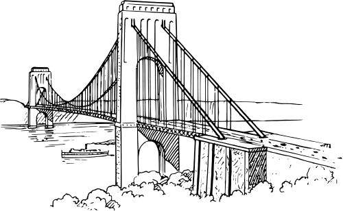 Suspension Bridge Drawing