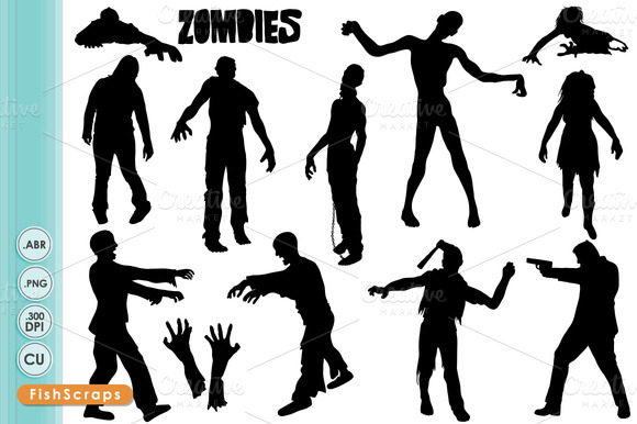Zombie Clipart Silhouettes