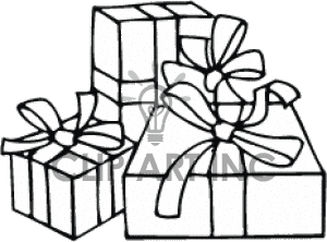 Black And White Gift Box Clip Art