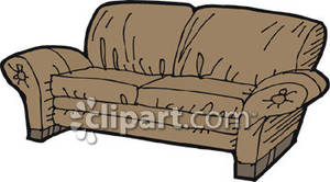 Brown Sofa   Royalty Free Clipart Picture