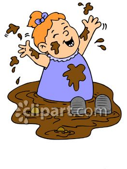 Child Playing In Mud Clip Art   Royalty Free Clipart Illustration