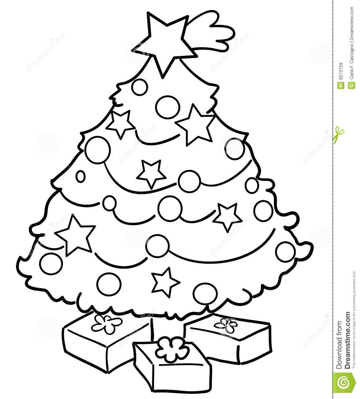 Christmas Tree With Presents Clipart Black And White Images   Pictures