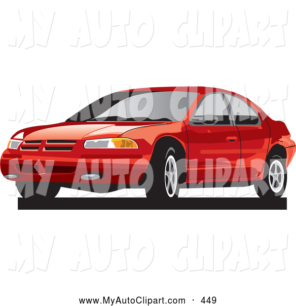 Clip Art Of A New Red Plymouth Breeze Car With Dark Tinted Windows By