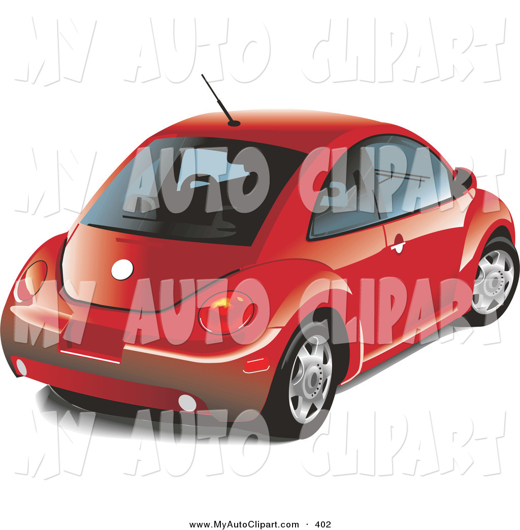 Clip Art Of A New Red Volkswagen Slug Bug Car With Window Tint By