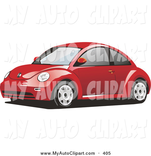 Clip Art Of A New Red Yellow Slug Bug Car With Tinted Windows By David