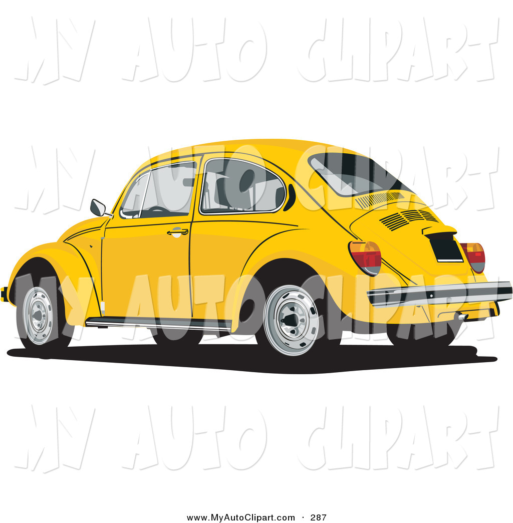 Clip Art Of A Yellow Volkswagen Bug Car Driving Left By David Rey 287