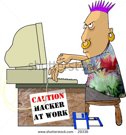 Clipart Illustration Of A Computer Hacker At Work    29336