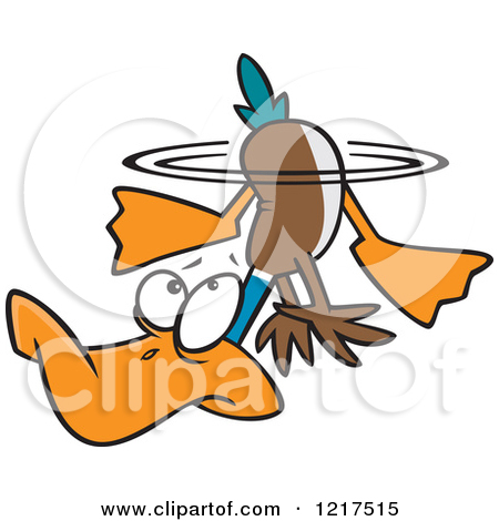 Clipart Of A Cartoon Fraidy Mallard Duck Underwater   Royalty Free