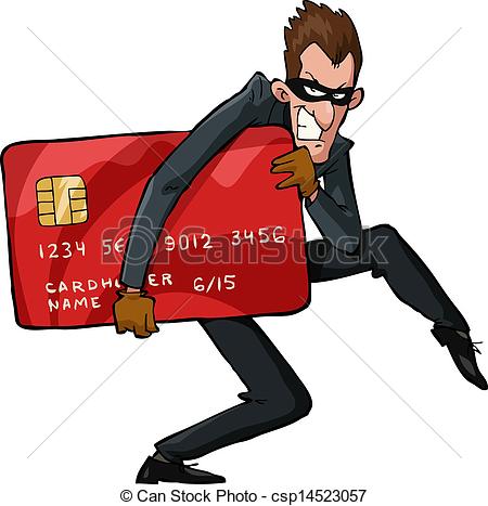 Clipart Vector Of Cartoon Thief   A Thief With A Credit Card Vector    