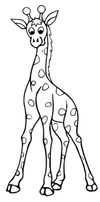 Giraffe Outline Colouring Pages