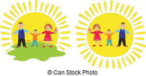Happy Family In House   Happy Family On The Sun Background