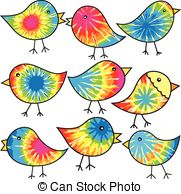 Hippy Chicks   Nine Colorful Tie Dyed Chicks For Your