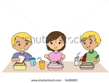 Kids Eating Packed Lunch   Vector   5486863   Shutterstock