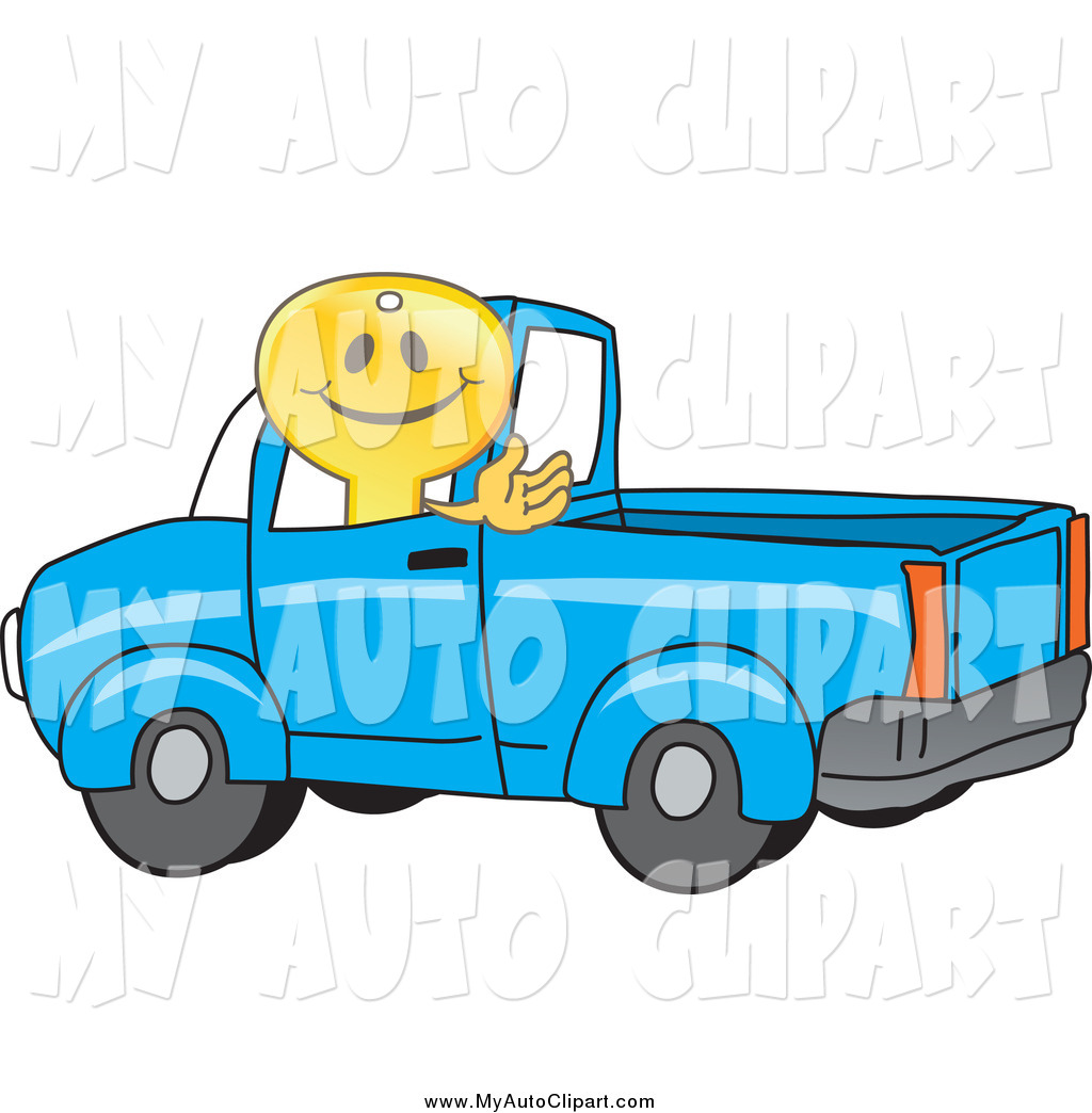 Larger Preview  Clip Art Of A Key Mascot Character Driving A Truck By