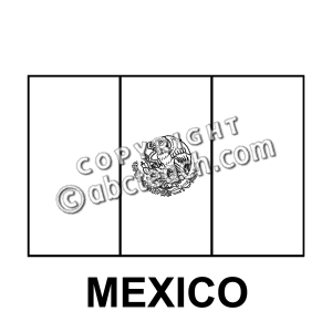 Mexican Clipart Black And White Clip Art  Flags  Mexico B W