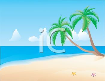 Ocean View From A Tropical Beach   Royalty Free Clipart Picture