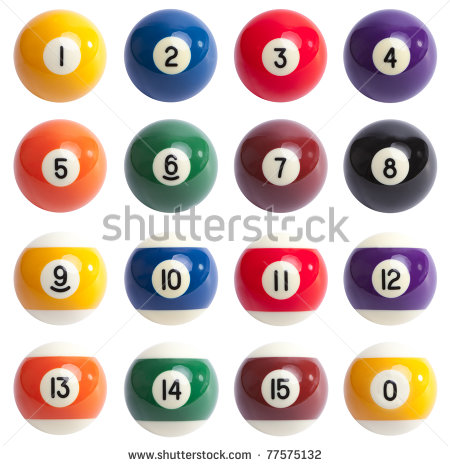 Pool Balls Isolated Colored Pool Balls