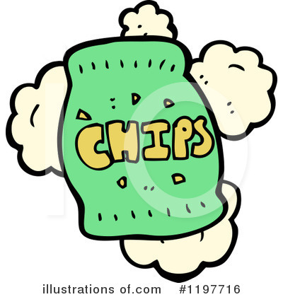 Royalty Free  Rf  Bag Of Chips Clipart Illustration By Lineartestpilot
