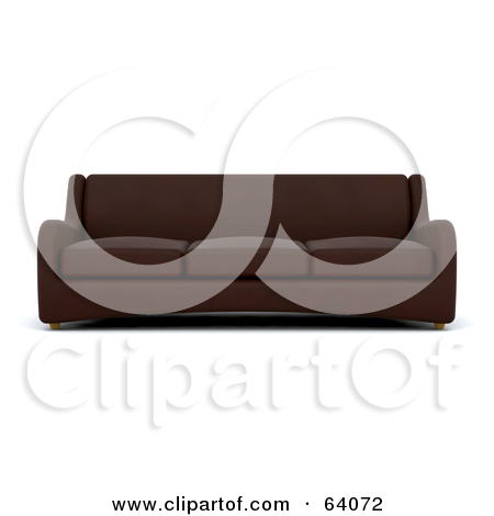Royalty Free  Rf  Clipart Illustration Of A 3d Brown Sofa Couch On A