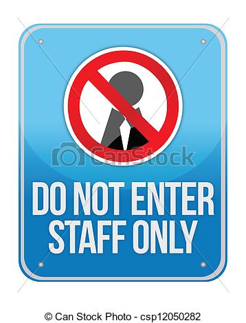 Staff Only Sign Isolated On White Background