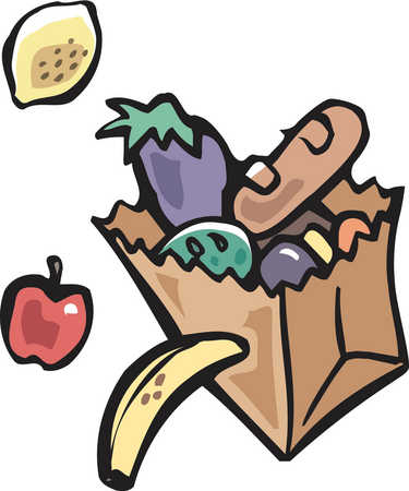 Stock Illustration   A Paper Bag Full Of Fruits And Vegetables