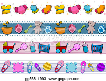 Stock Illustration   Baby Things Borders  Clipart Illustrations