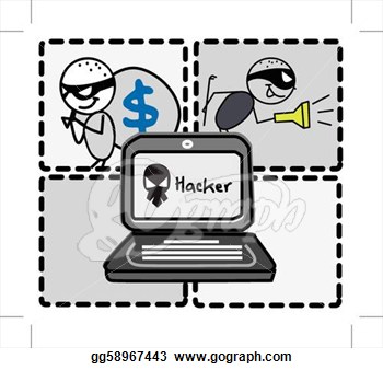 Stock Illustration   Hacker Thief Money Vector   Clipart Illustrations