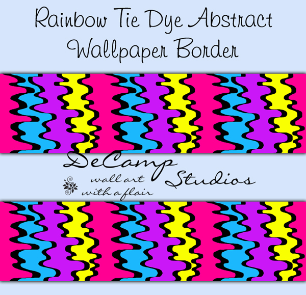 Tie Dye Rainbow Abstract Wallpaper Border Wall Decals Teen Girl  357    