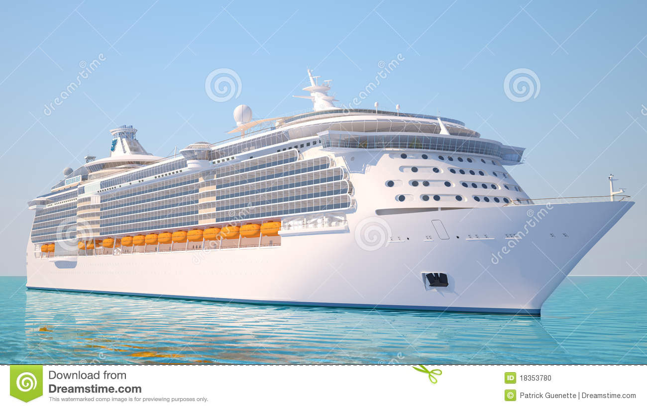 Very Realistic View 3d Illustration Of A Cruise Ship Similar To The