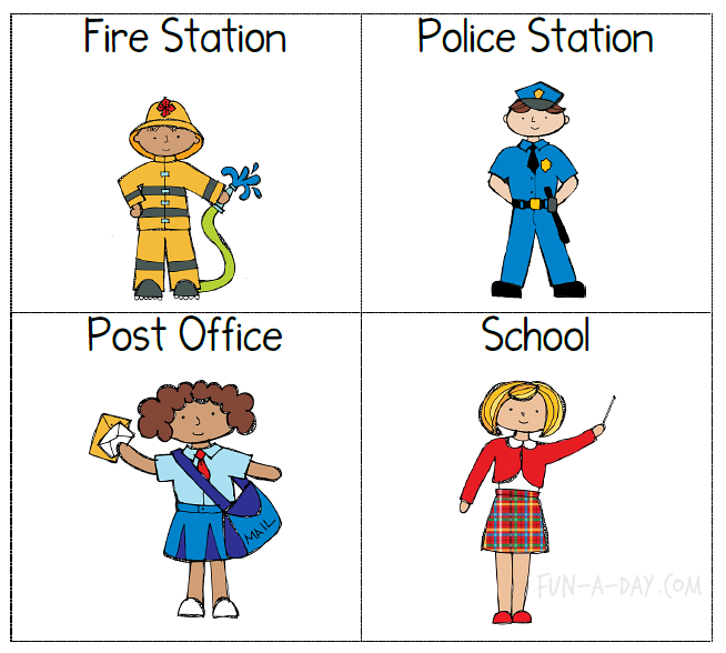 Activity For A Community Helpers Preschool Theme With Helper Cards Png