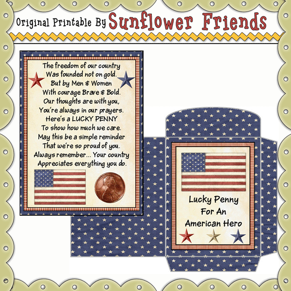 American Hero Lucky Penny Card Envelope This Lucky Penny Card