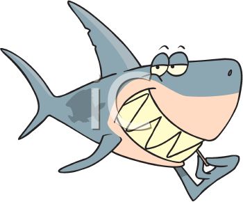     Clip Art Image  Cartoon Of A Shark Picking His Teeth With A Toothpick