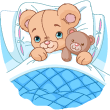 Clipart Cute Teddy Bear In Bed