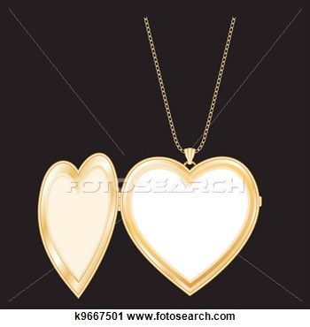 Clipart   Gold Heart Locket Chain Necklace  Fotosearch   Search Clip