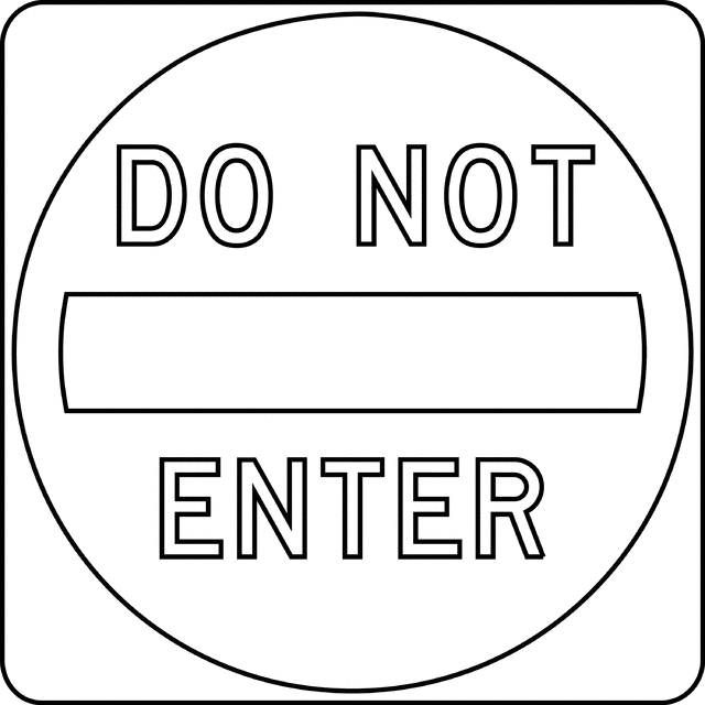 Do Not Enter Outline   Clipart Etc