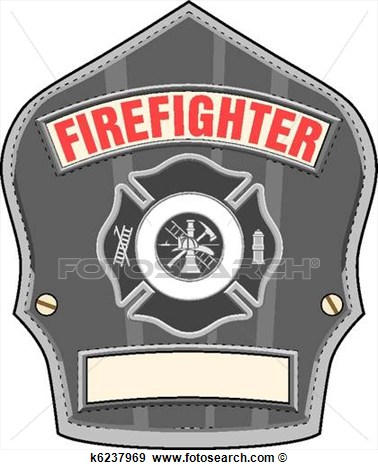 Firefighter Helmet Or Fireman Hat Badge With Cross And Firefighter    