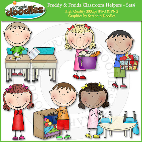 Freddy   Freida Classroom Helpers Set 4 Clip Art