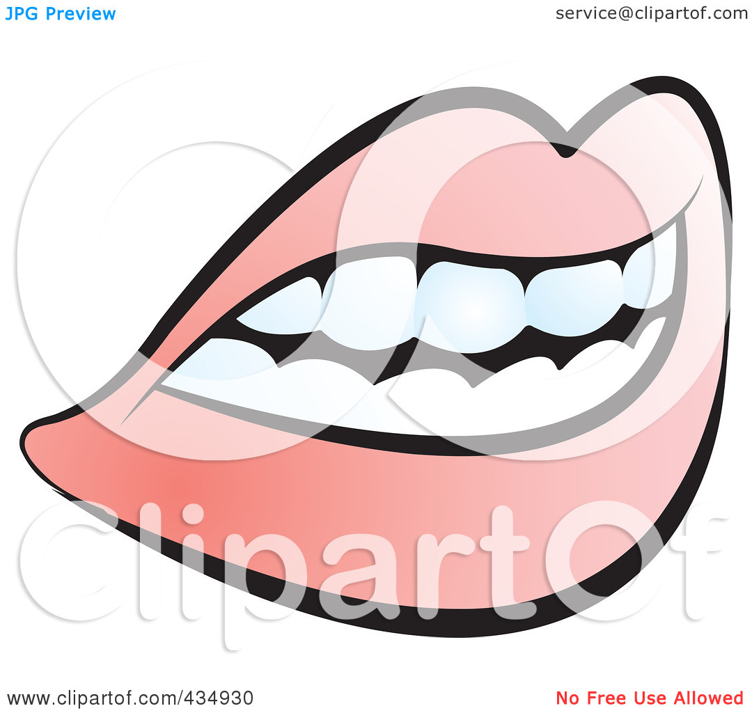 Free  Rf  Clipart Illustration Of A Female Mouth With Lips And Teeth