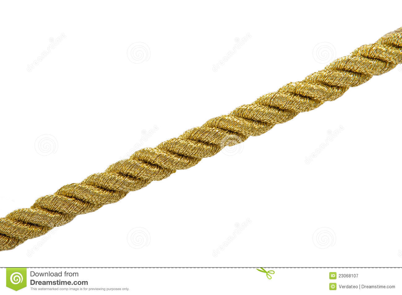 Gold Rope Isolated Royalty Free Stock Photography   Image  23068107
